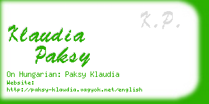 klaudia paksy business card